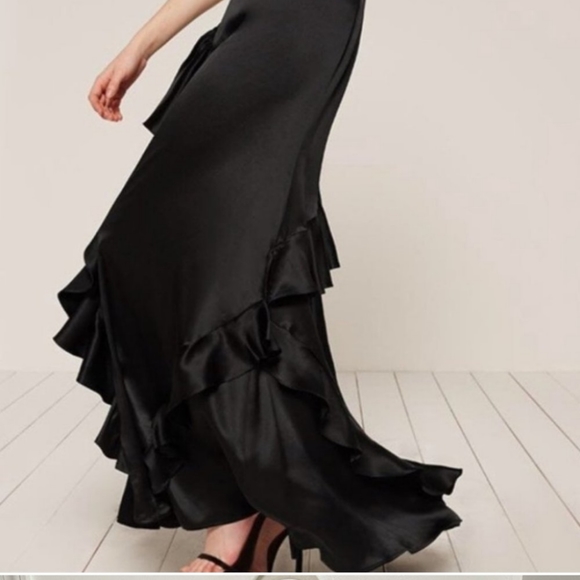 NWOT Reformation Angelica Ruffle Silk Maxi Dress - Picture 4 of 10